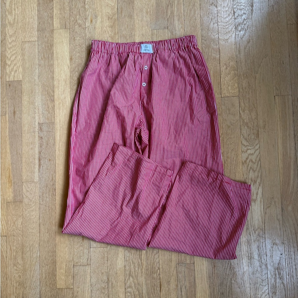 Parke Red & White Striped Pajama Pants Size L